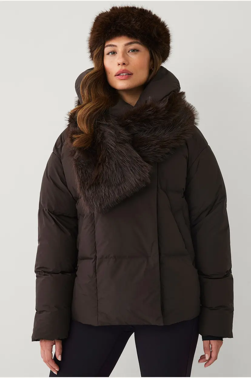 Áhkká Dun jakke Warm Quilted Jacket With Shawl - Brun