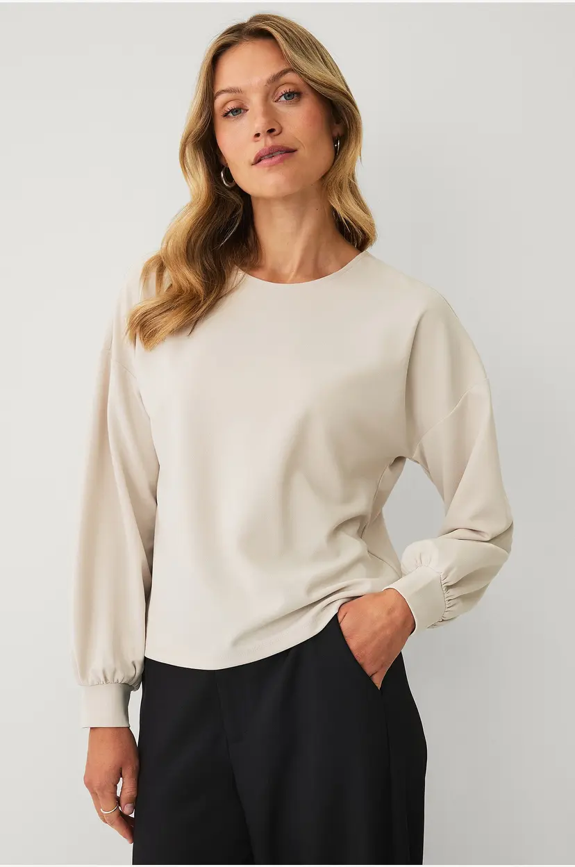 Ellos Collection Topp med ballongermer - Natur