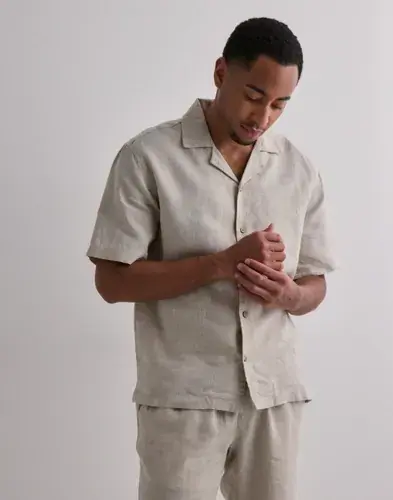 Que Sera Sera Que Sera Sera Louis Linen Shirt Linskjorter Beige