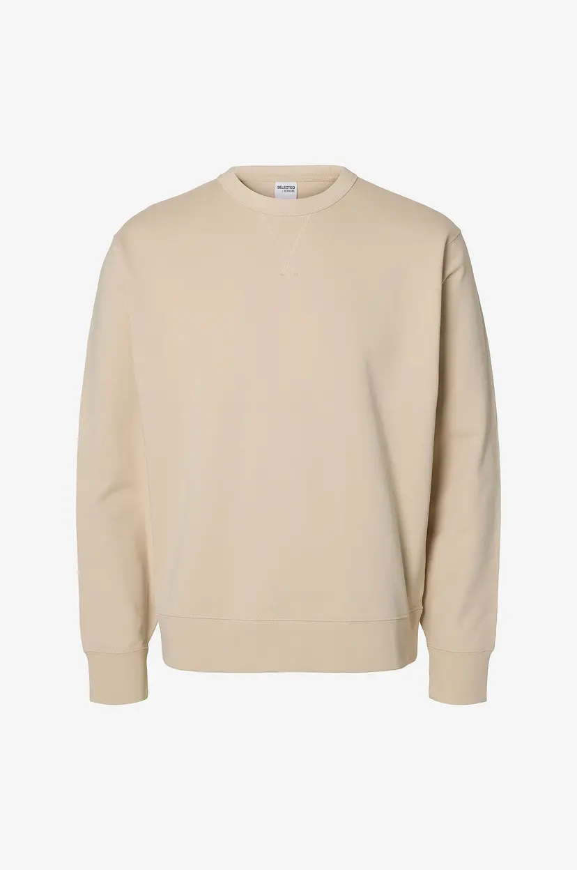 Selected Men Sweatshirt slhRelaxluke LS Sweat Crew Neck - Beige