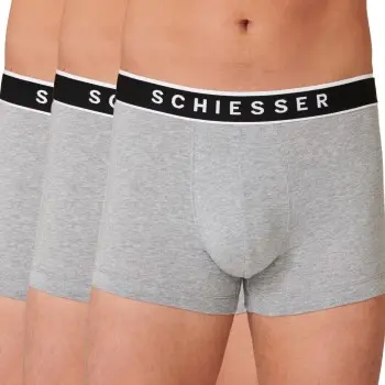 Schiesser Schiesser 3P 95-5 Organic Cotton Rio Boxer Grå bomull Medium Herre