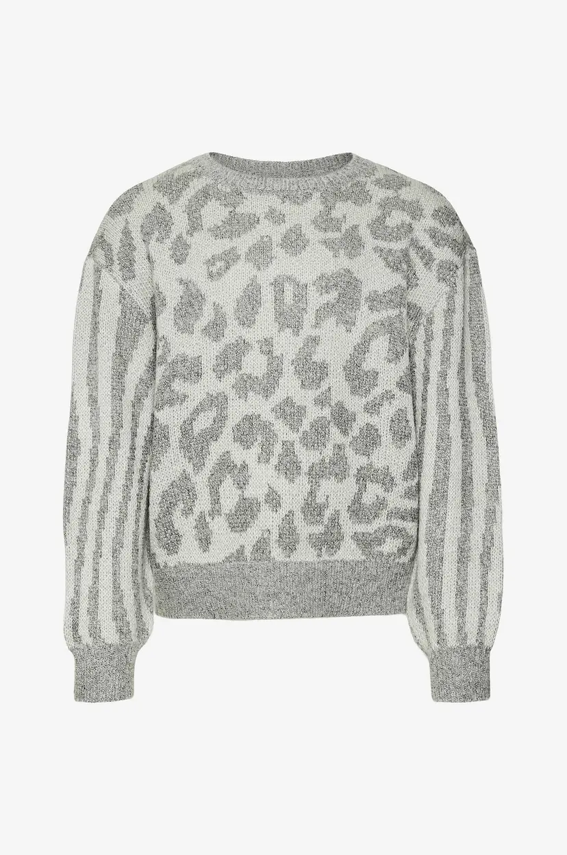 Vero Moda Girl Genser vmMars LS O-neck Pullover BF Girl - Grå