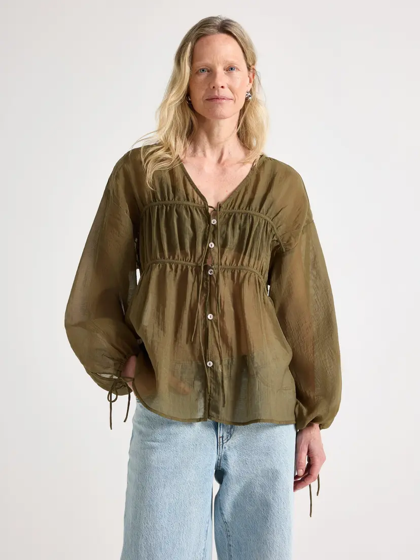 Lindex Bluse med knytebånd