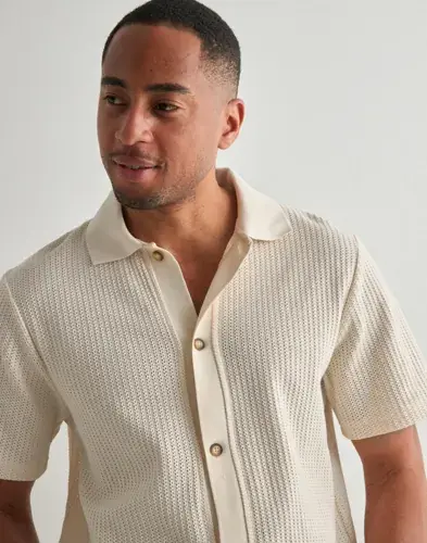 Les Deux Les Deux Axel SS Shirt Kortermede skjorter Beige