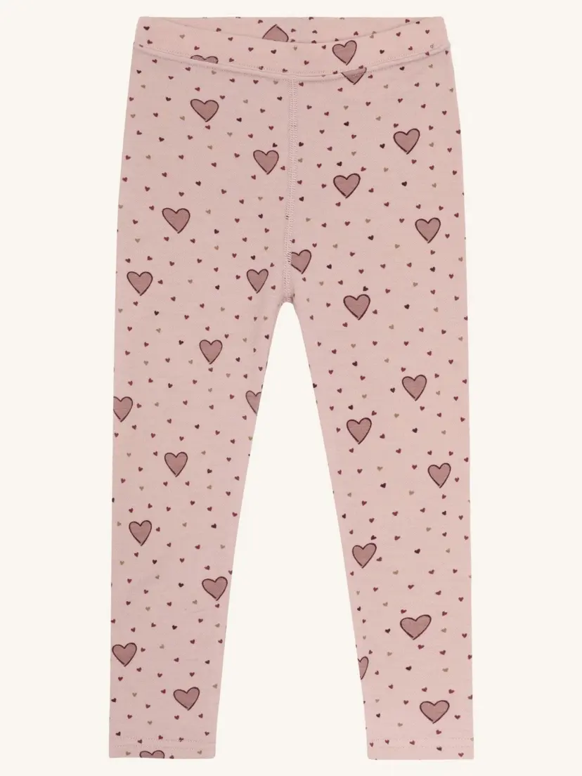 Hust and Claire Leggings i ull/bambus "Hearts" Dusty Rose