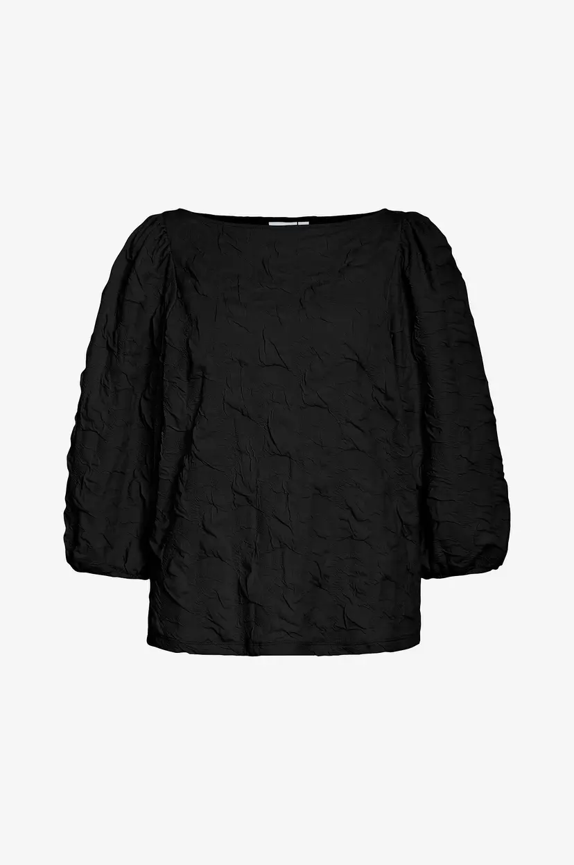 Vila Topp viDevera Boatneck 3/4 Jacquard Top/ - Svart