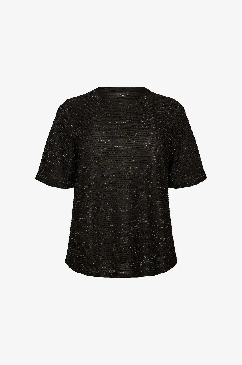 Zizzi Kortermet bluse Caebony, 1/2, Blouse - Svart