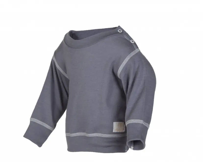 Janus Janus Genser m.trykknapp Babywool Grå