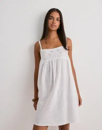 ONLY Only - Hvit - Onlvalea S/L Short Lace Dress Wvn E