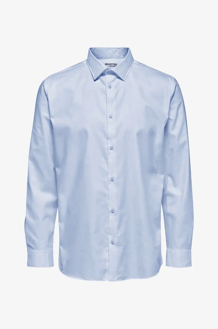 Selected Men Skjorte slhSlimethan Shirt Ls Classic B - Blå