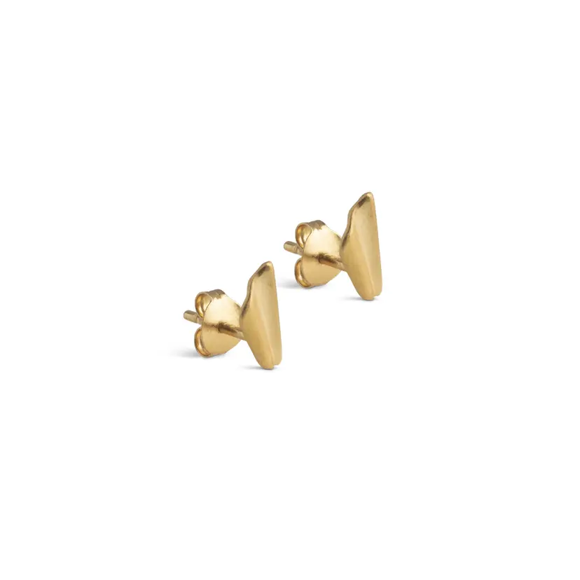 Enamel Enamel - Wave Leaf Stud i forgyldt messing - E483GB