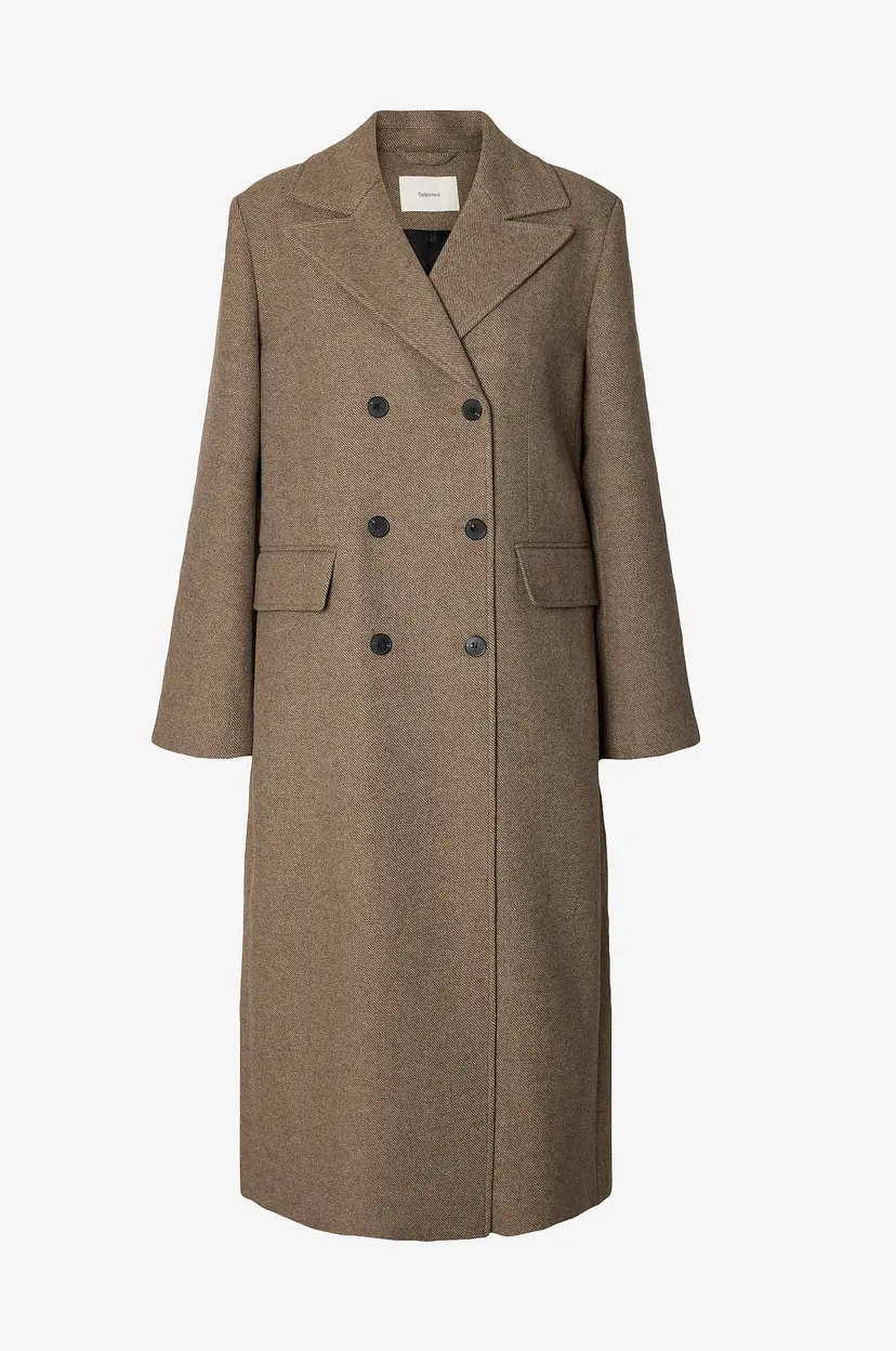 Selected Women Kåpe Slwheritage Wool Blend - Natur
