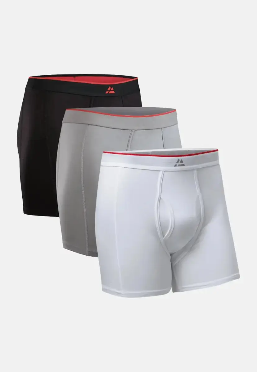 DANISH ENDURANCE Bamboo Boxershorts med Gylp til Mænd, Sort/Rød, M