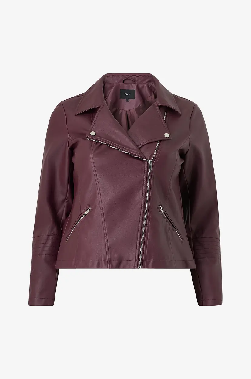 Zizzi Biker jakke mZoe L/S Jacket - Rød