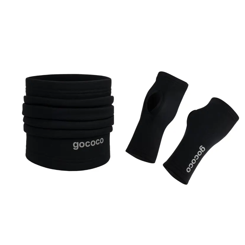 Gococo Halsvärmare och Handledsvärmare Powerstretch Fleece Svart - S/M