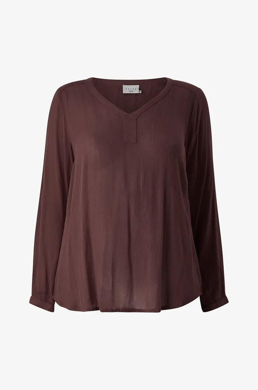 KAFFE Curve Bluse kCami LS Blouse - Rød