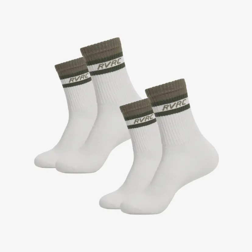 RevolutionRace 2-pack Daily Striped Socks Unisex Forest Green/Vetiver Green
