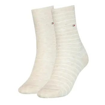 Tommy Hilfiger Tommy Hilfiger Strømper 2P Classic Small Stripe Socks Vanilje Str 35/38 Dame