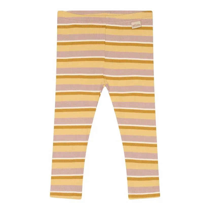Petit Piao Petit Piao Legging Modal Multi Striped Adobe Rose/Yellow Corn/Mu (74 / 9 mnd)