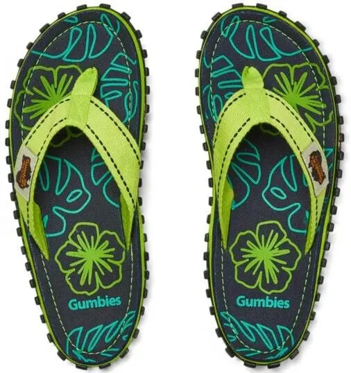 Gumbies Gumbies Islander Lime Hibiscus Unisex