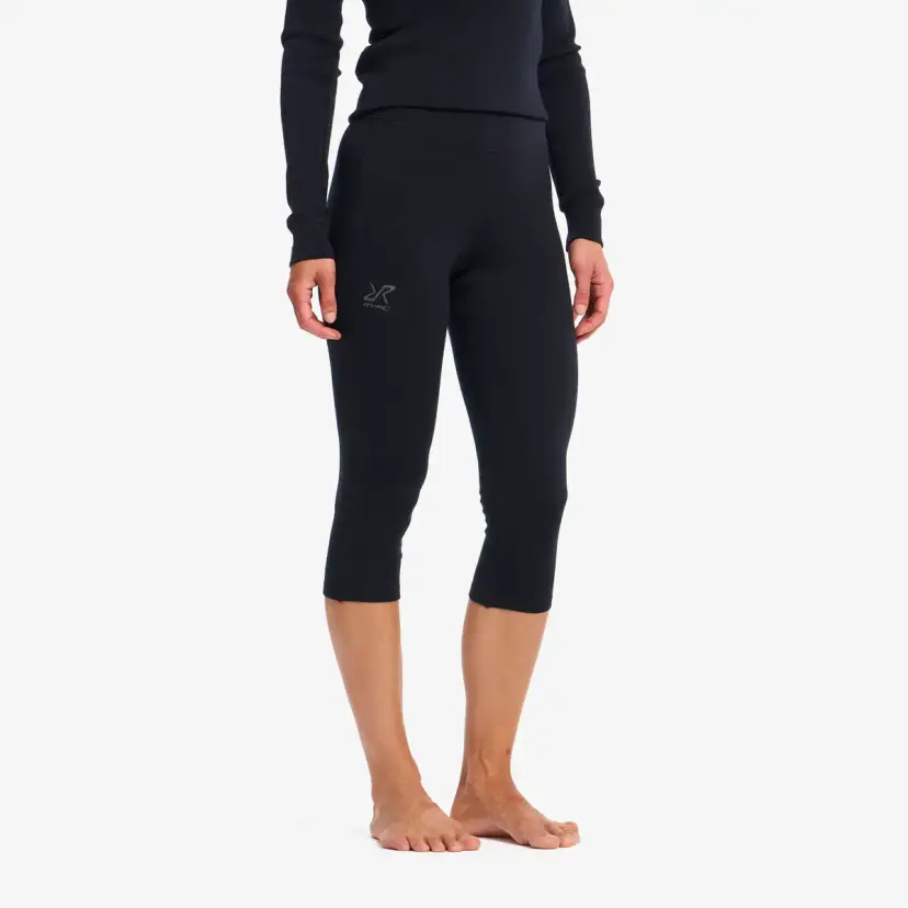 RevolutionRace Route Merino Warm 3/4 Base Layer Pants Dame Black