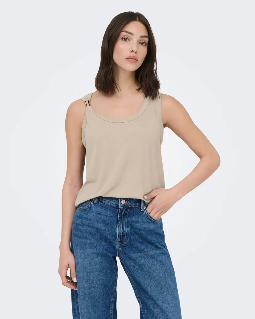 JDY Topp Uffa - Beige - Str L