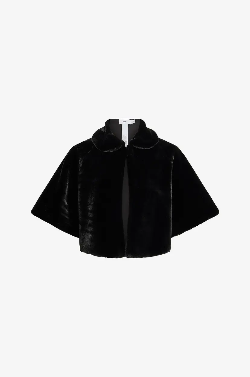 Vila Fuskepelsjakke Vifully Short Faux Fur Cape/Ef - Svart
