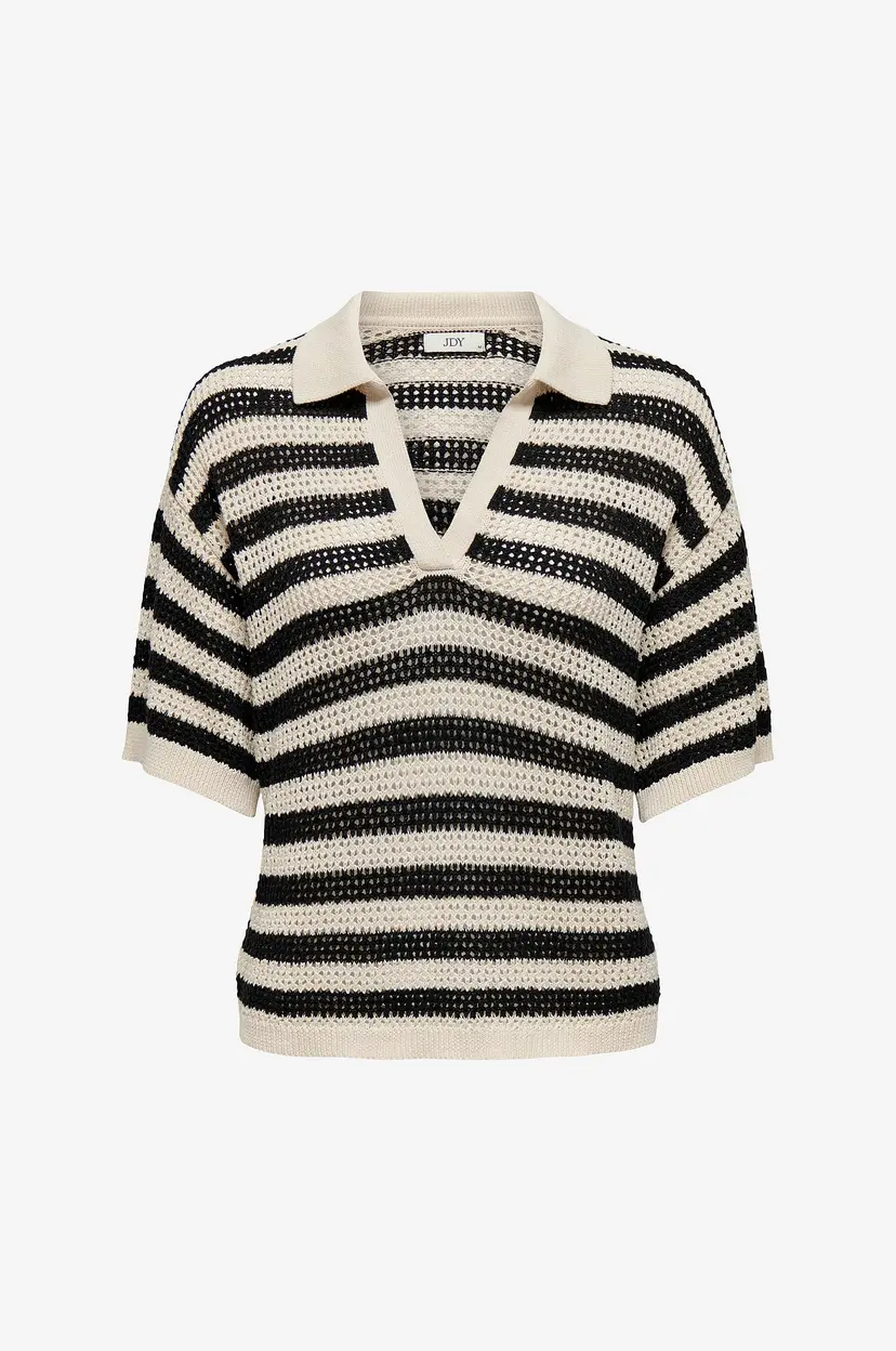 JDY Topp jdyTikka S/S Polo Pullover - Beige