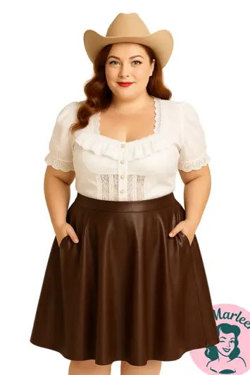 Lili Marleen Miss Froufrou Vintage Blondebluse i Hvid