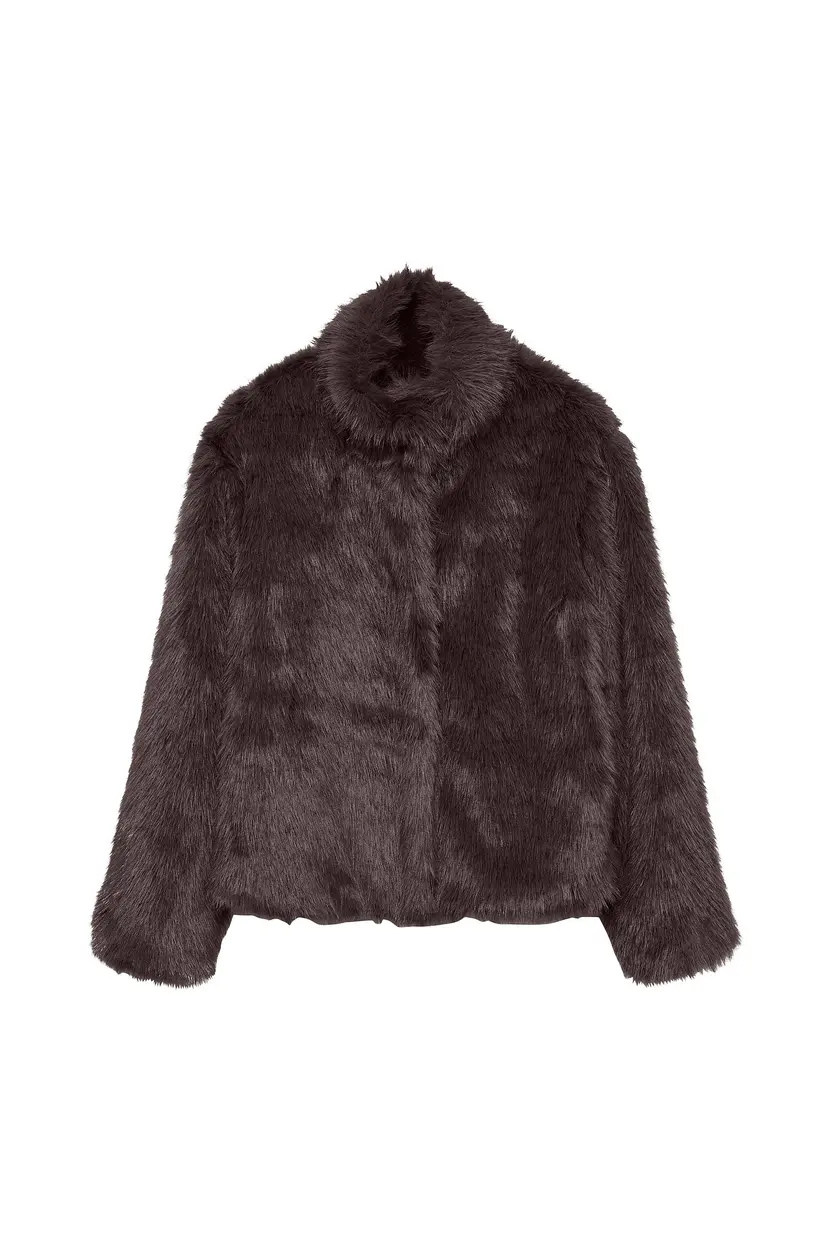 Vero Moda Fuskepels vmMonroe Short Jacket - Brun