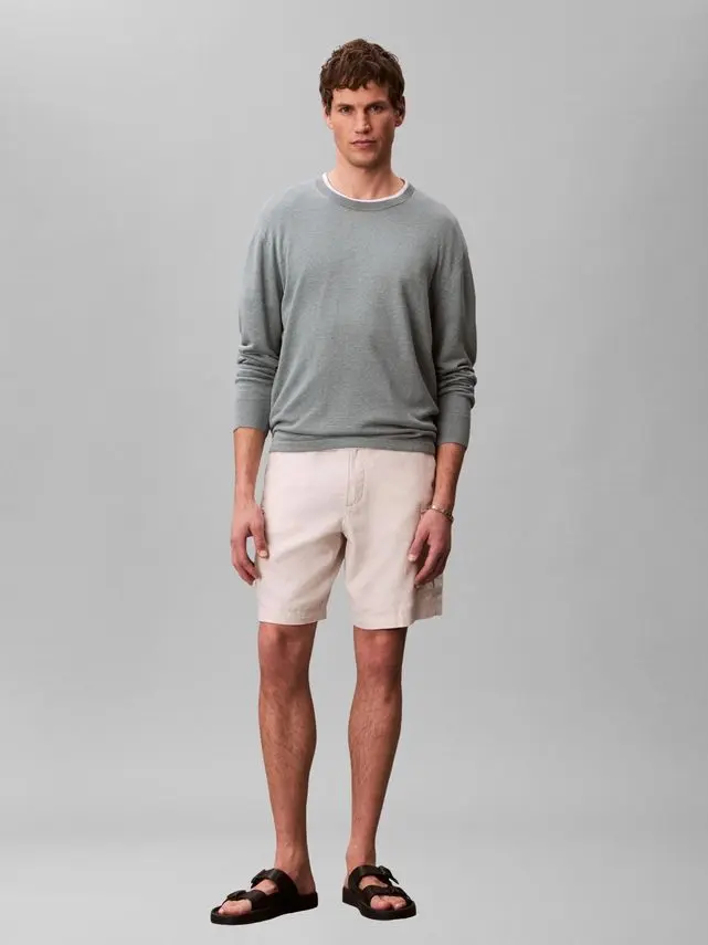 Calvin Klein LS LINEN BLEND CREW SWTR 12GG