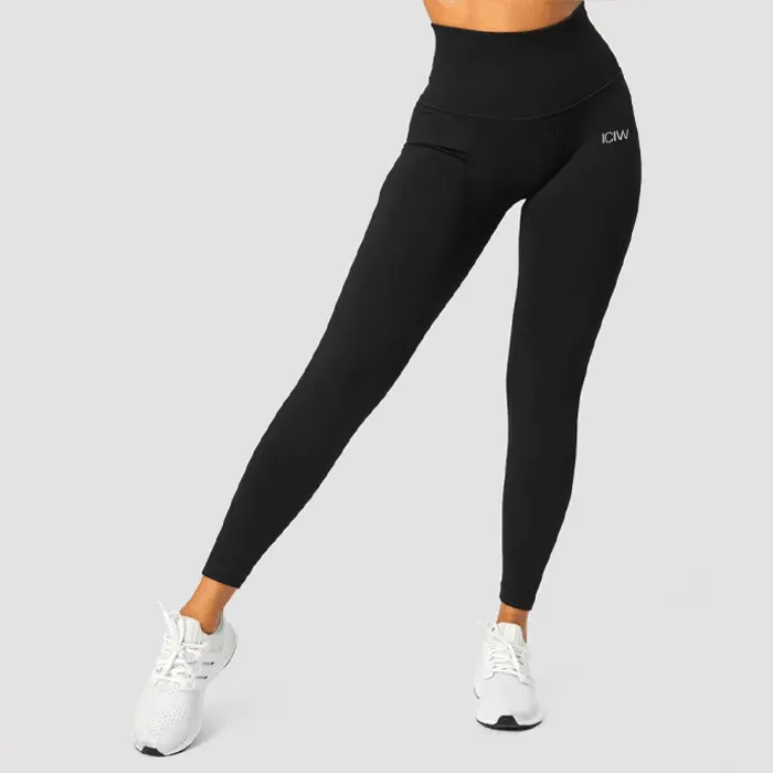 ICANIWILL Ribbed Define Seamless Pocket Tights Svart