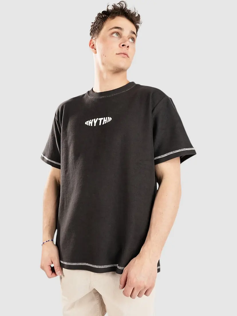 Rhythm Rhythm Terry Contrast T-skjorte svart