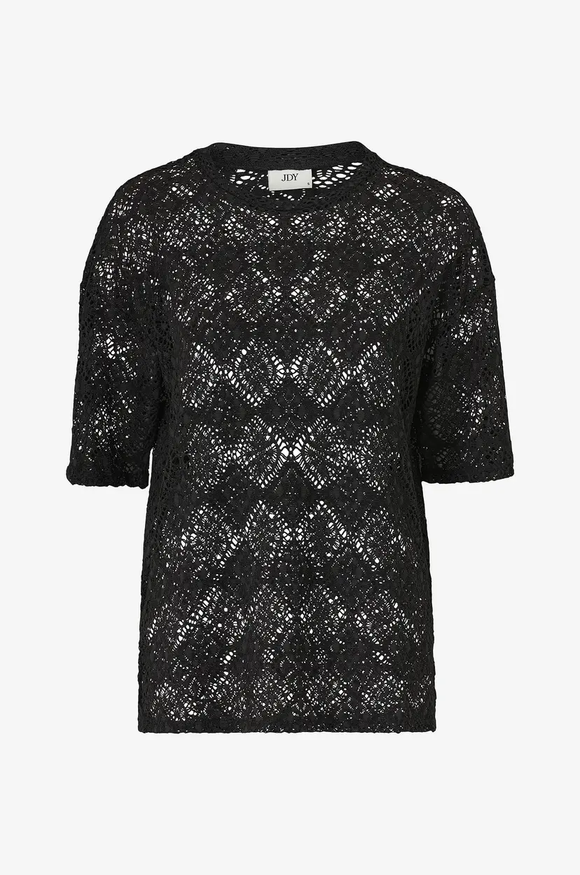 JDY Topp jdyEva S/S Long Tee Jrs Atk - Svart