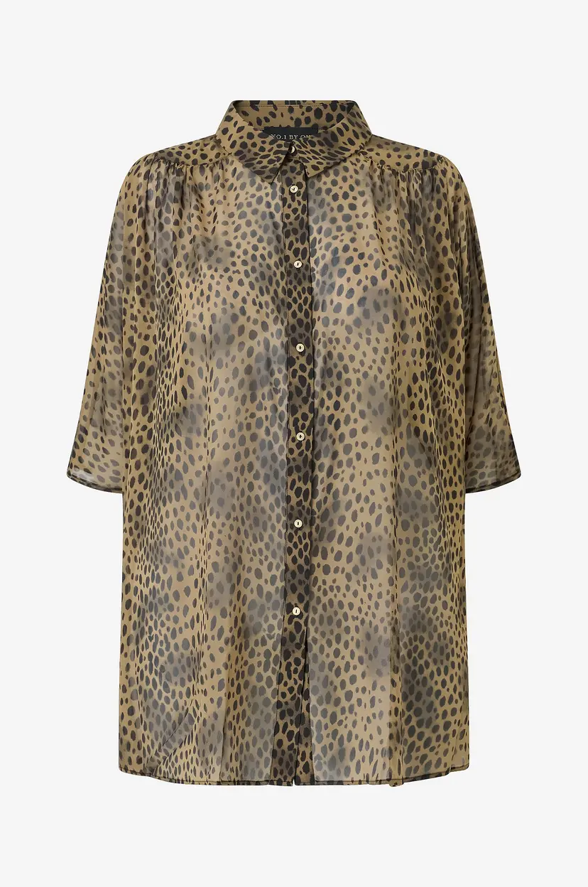 NO. 1 BY OX Skjorte Long Loose batwing Blouse - Flerfarget