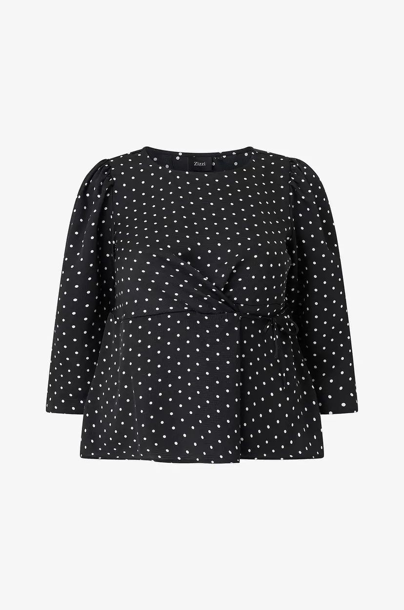 Zizzi Bluse mUfida 3/4 - Svart