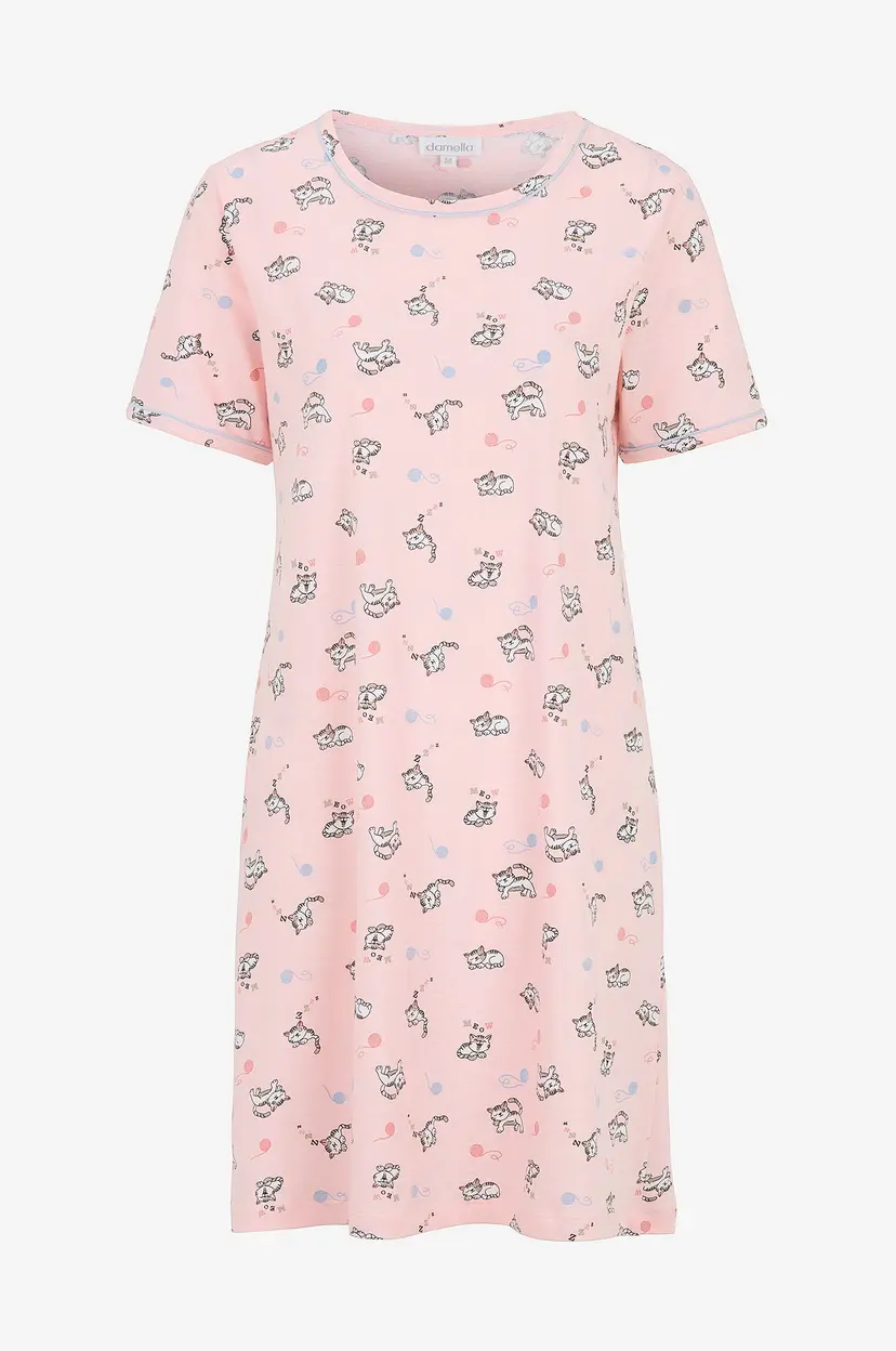 Damella Nattkjole Short Sleeve - Rosa