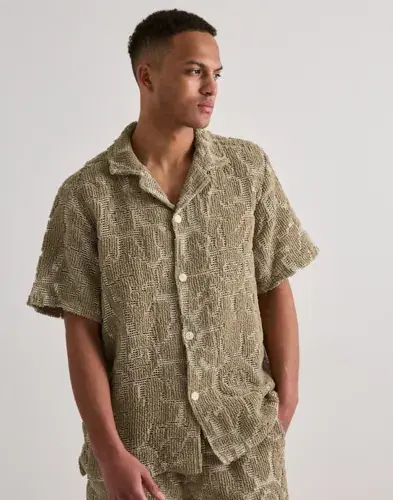 Oas OAS Sunero Cuba Shirt Kortermede skjorter Beige
