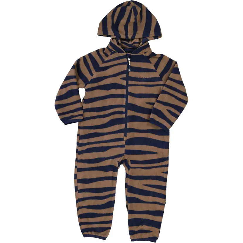 Geggamoja Fleeceoverall Zebra Blå/Brun - 74/80