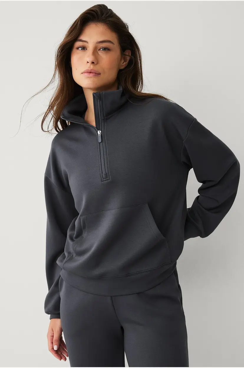 Ellos STUDIO Collegegenser Tech Sweat Halfzip - Grå