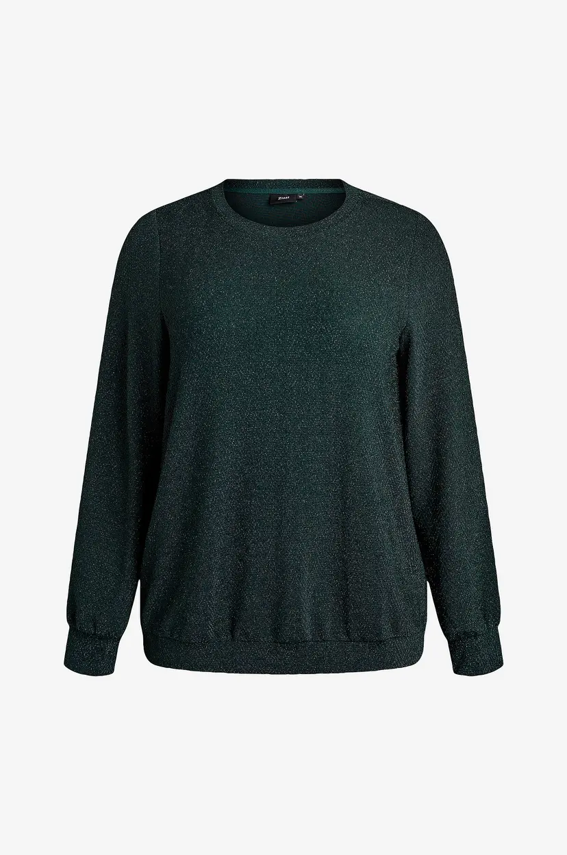 Zizzi Topp caDiana L/S - Grønn