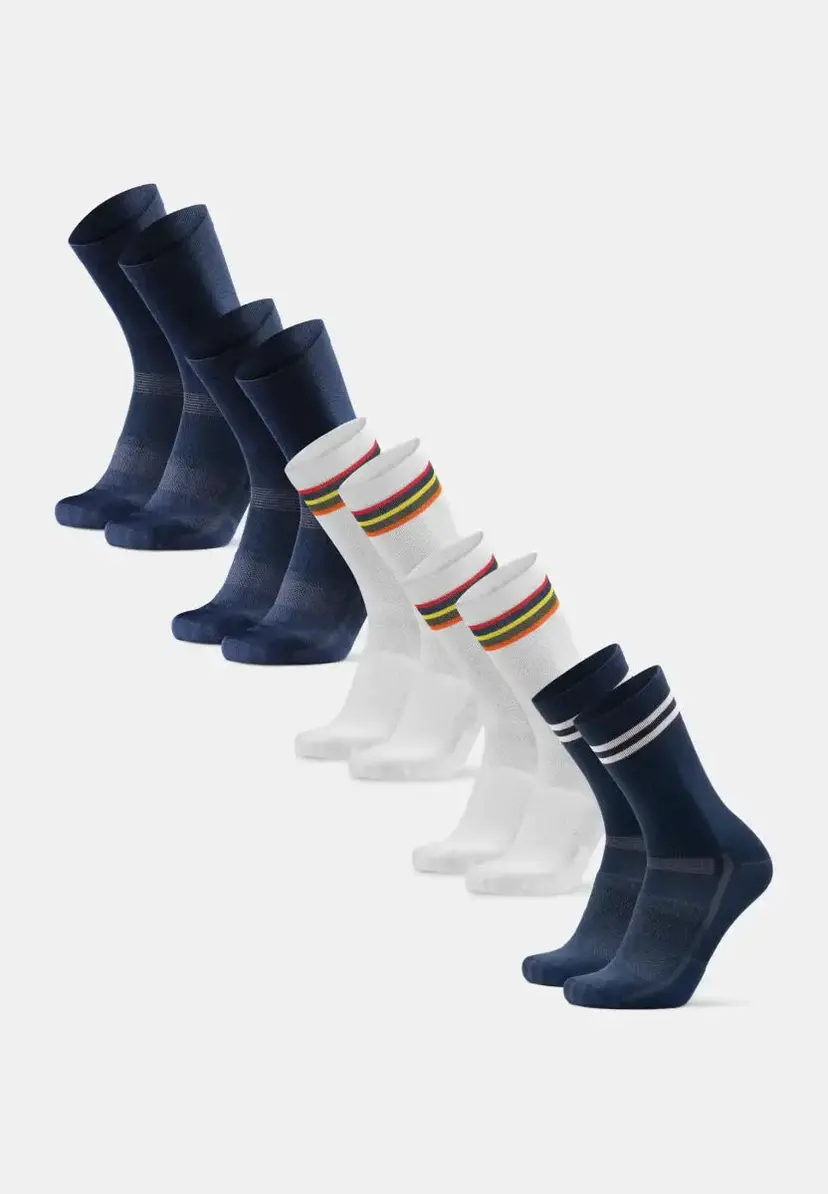 DANISH ENDURANCE DANISH ENDURANCE CREW CYKELSTRØMPER, Navy | Hvid/Striber | Navy/Striber, 43-47