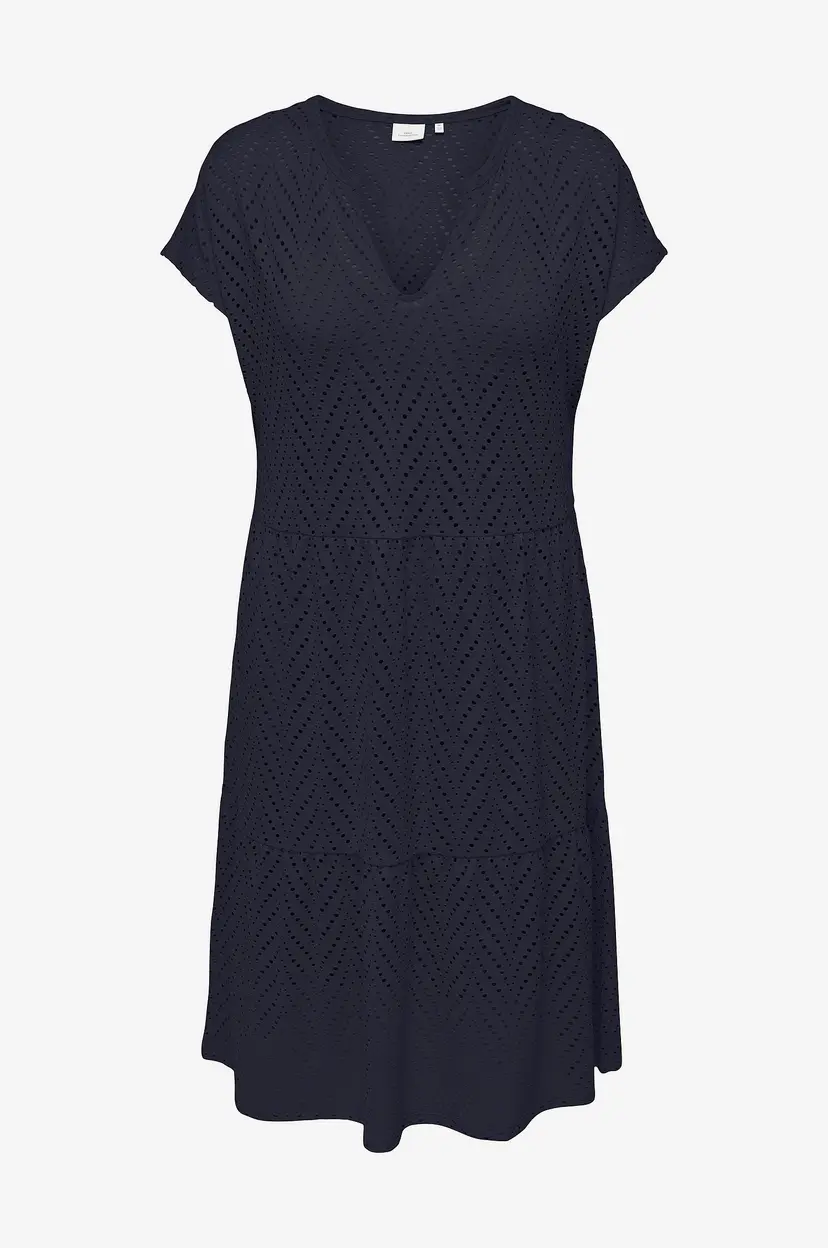 Only Carmakoma Kjole carZabbi Life SS V-neck Blk Dress J - Blå