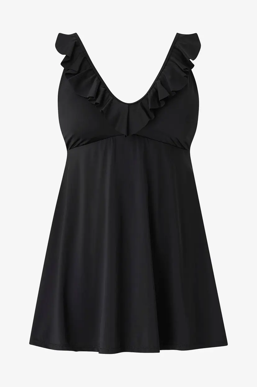 Zizzi Badekjole Stima Frill Swim Dress - Svart