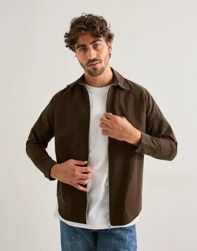Ciszere Ciszere Aden oxford zip Gensere med glidelås Brun