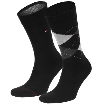 Tommy Hilfiger Tommy Hilfiger Strømper 2P Men Sock Check Svart Str 47/48 Herre