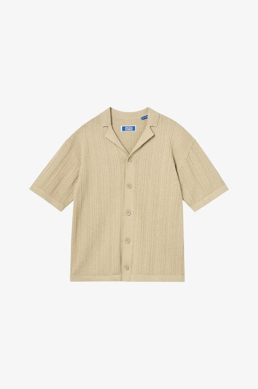 Jack & Jones Junior Kardigan jorValencia Structure Knit SS Polo - Beige