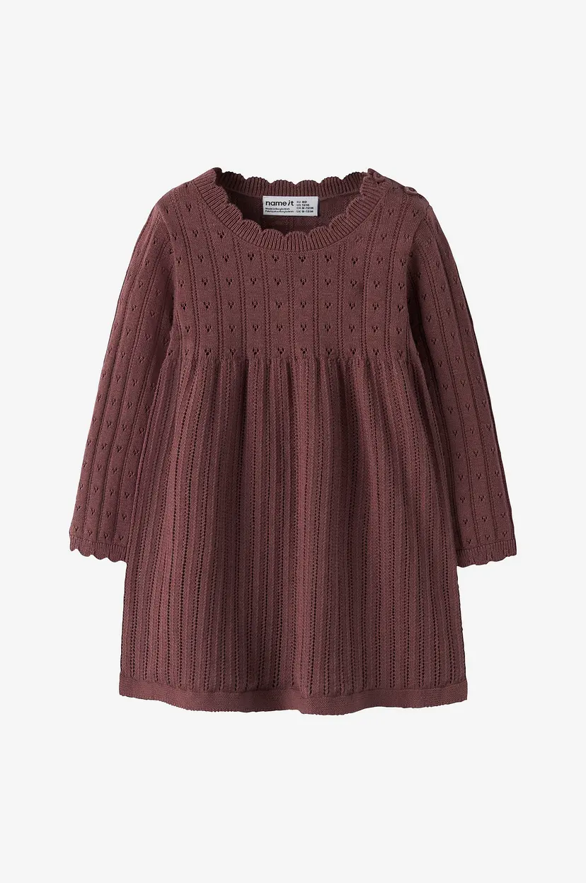 Name it baby Kjole Nbfoxenia LS Knit Dress - Rød