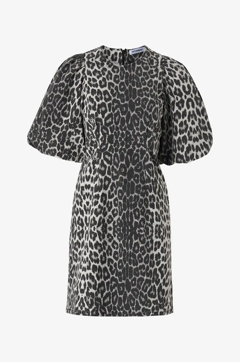 Co'couture Kjole LeoCC Crop Puff Dress - Grå