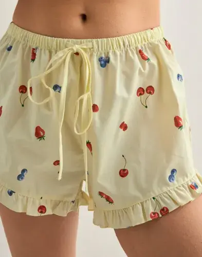 Hunkemöller Hunkemöller - Gul - Short Woven Ruffle Fruit